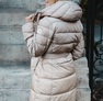 Öves steppelt télikabát beige – Hosszított női télikabát – Innova Fashion – 3. kép